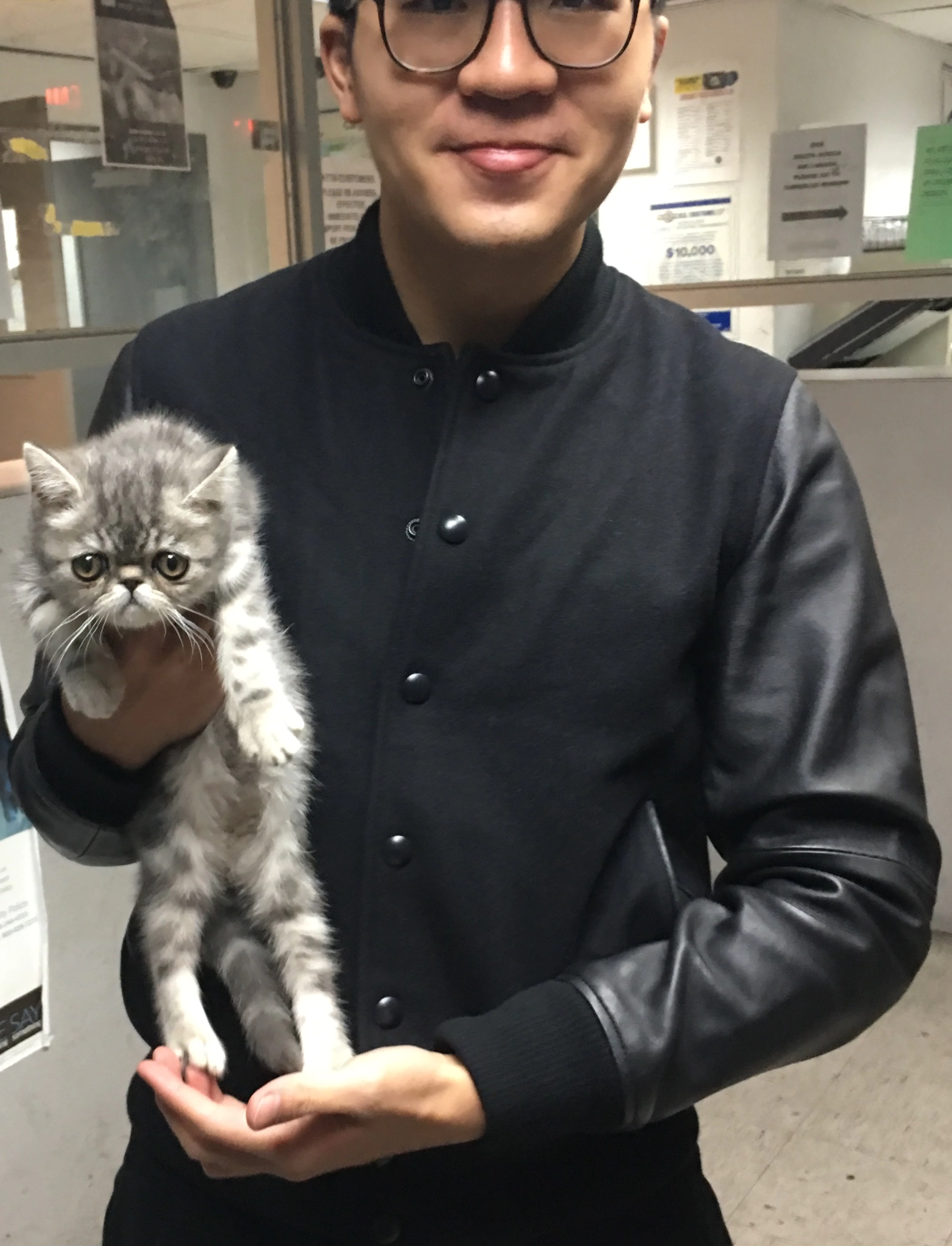Happy customer with pet