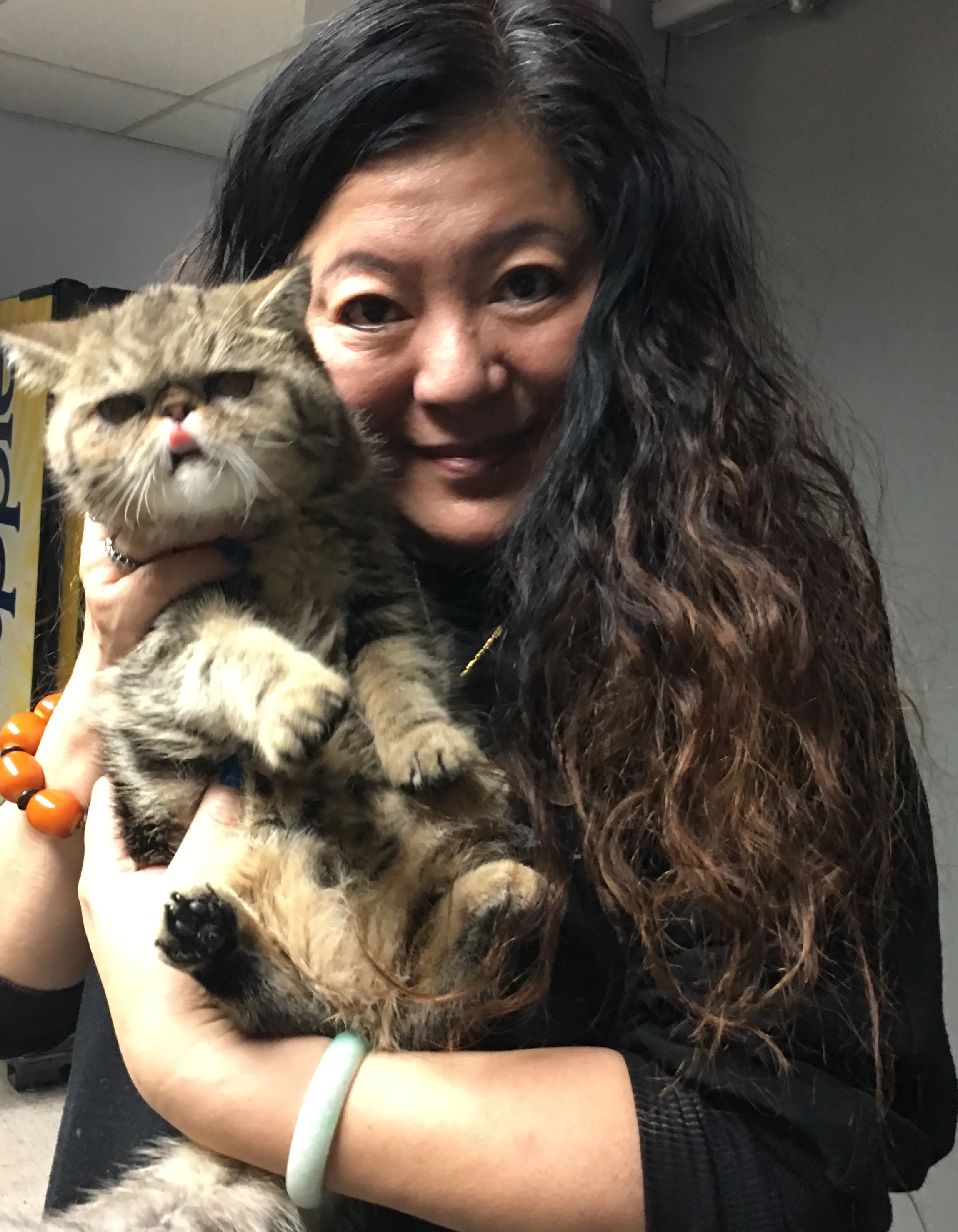Happy customer with pet