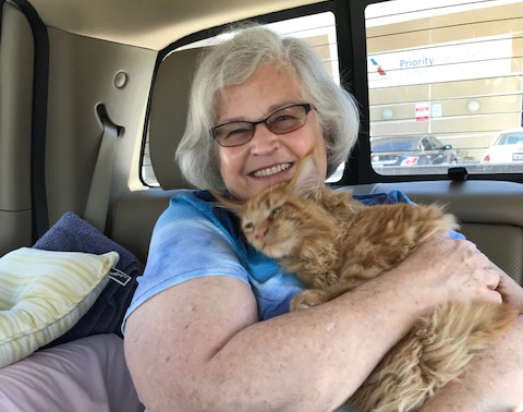 Happy customer with pet
